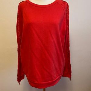 Levi sweatshirt with fringe sleeves